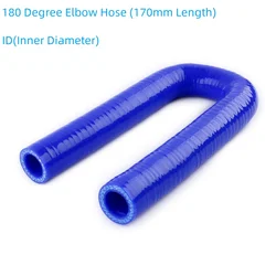 Blue 180 Degree Elbow General Silicone Hose Coolant Intercooler Pipe Tube ID 12mm 15mm 19mm 22mm 25mm 32mm 35mm 38mm 42mm 3/4PLY