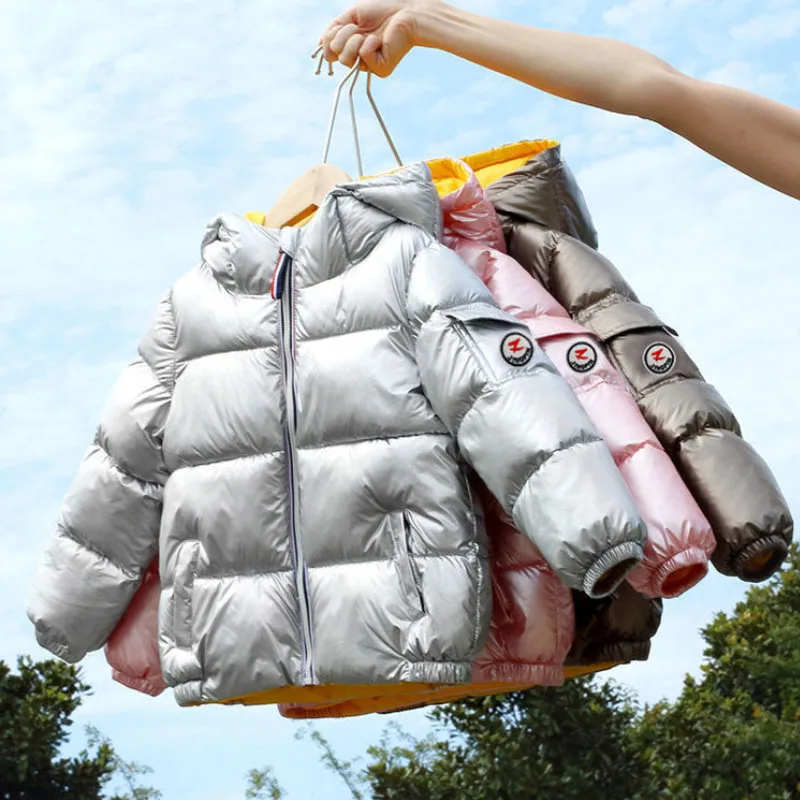 Winter Down jacket Thickened warm Hooded Weatherproof coat boys girls 2-10 years old 2023 new Korean version children\'s clothing