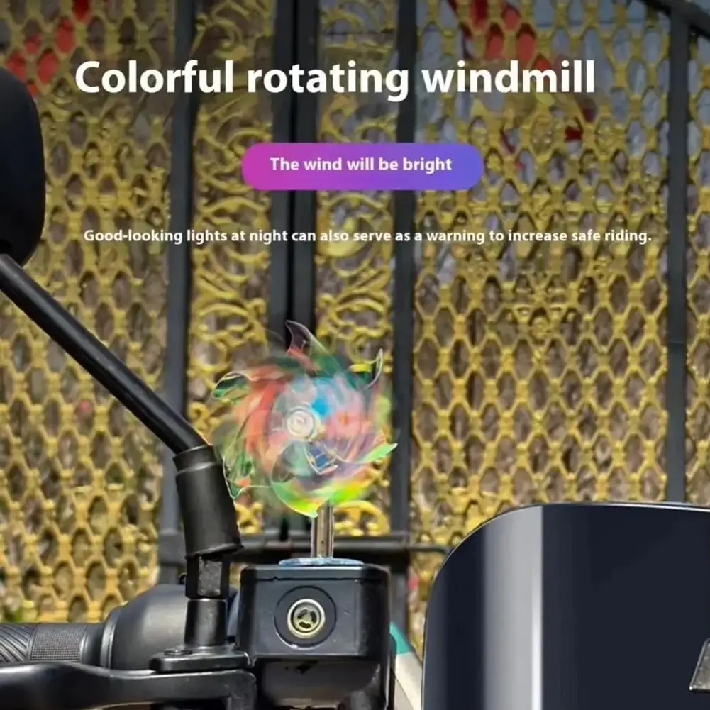 

Motorbike Handlebar Pinwheel Flower Pinwheel for Car Bike Scooters Windmill Pinwheel Handlebar Led Windmill J2Q4