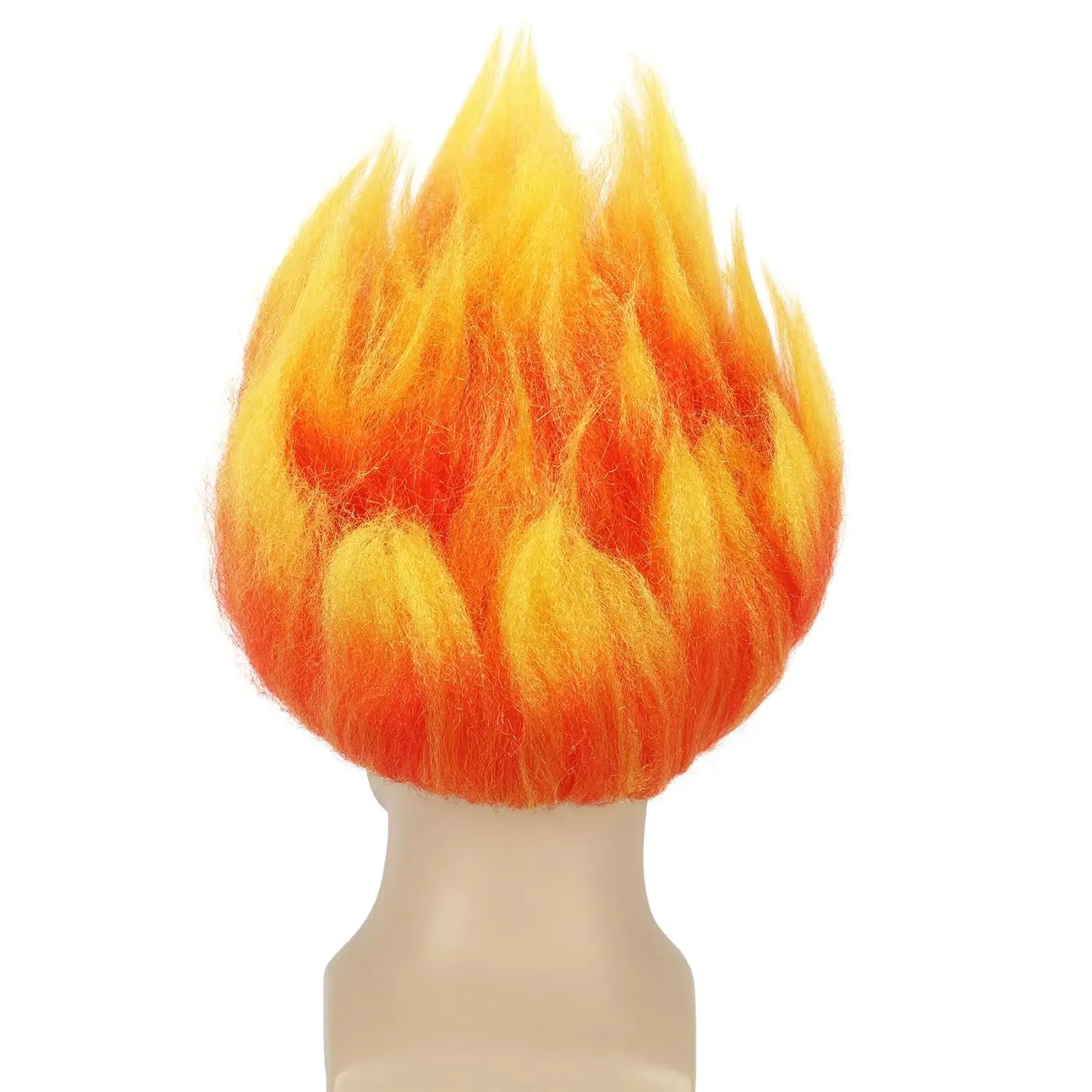 Parrucca corta arancione Parrucca anime appuntita Parrucca a forma di fiamma Halloween Cosplay Parrucche per costumi arrabbiati Uomo Donna