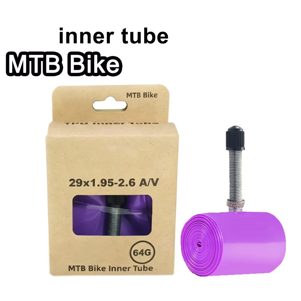 Chambre à air pour vélo de montagne en TPU, 29, 27.5, 26 pouces, 1.9-2.5, ultralégère, 64g, valve AV haute pression pour jante et frein à disque, violet, 1 pièce