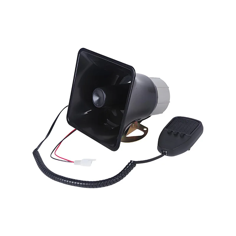 12V Multi-function Three-tone Car Alarm Speaker with Handheld Loudspeaker Motorcycle Duty Amplification Warning Speaker