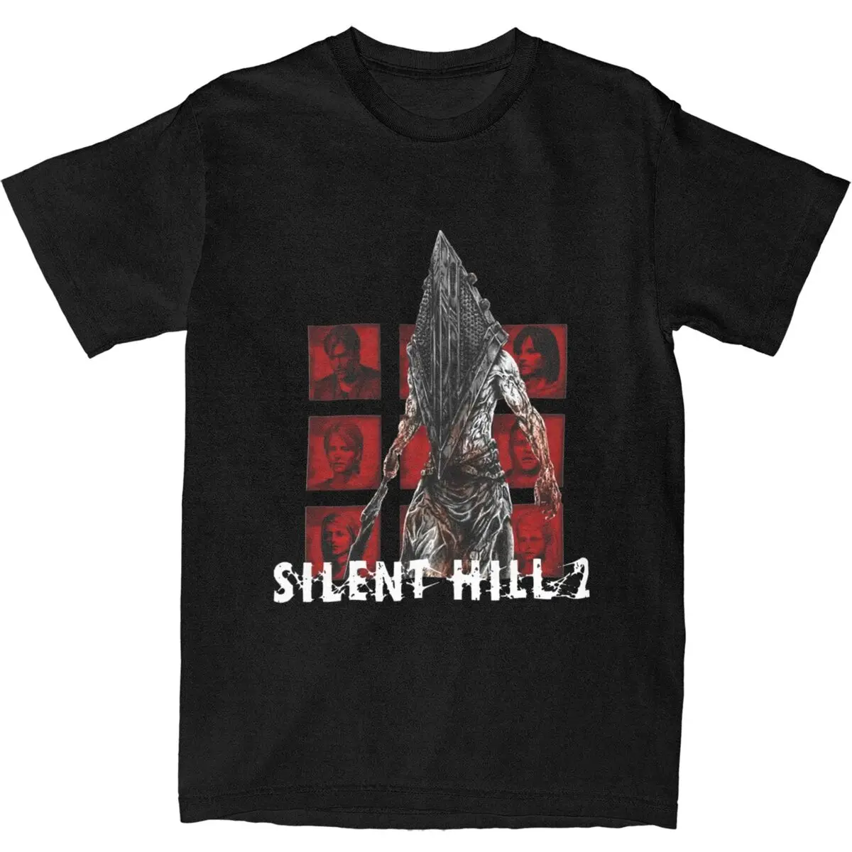 Silent Hill 2 Horror Pyramid T Shirt Game Trendy Cool T Shirts Short Sleeve Funny Tops Summer Pure Cotton Round Neck 6XL Tees