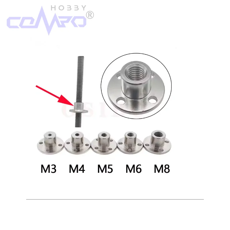 1Pc M3 M4 M5 M6 M8 Flens Koppeling Moer Binnendiameter 3MM 4MM 5MM 6MM 8MM Is Geschikt Voor De Schroefdraad As Van De Motor