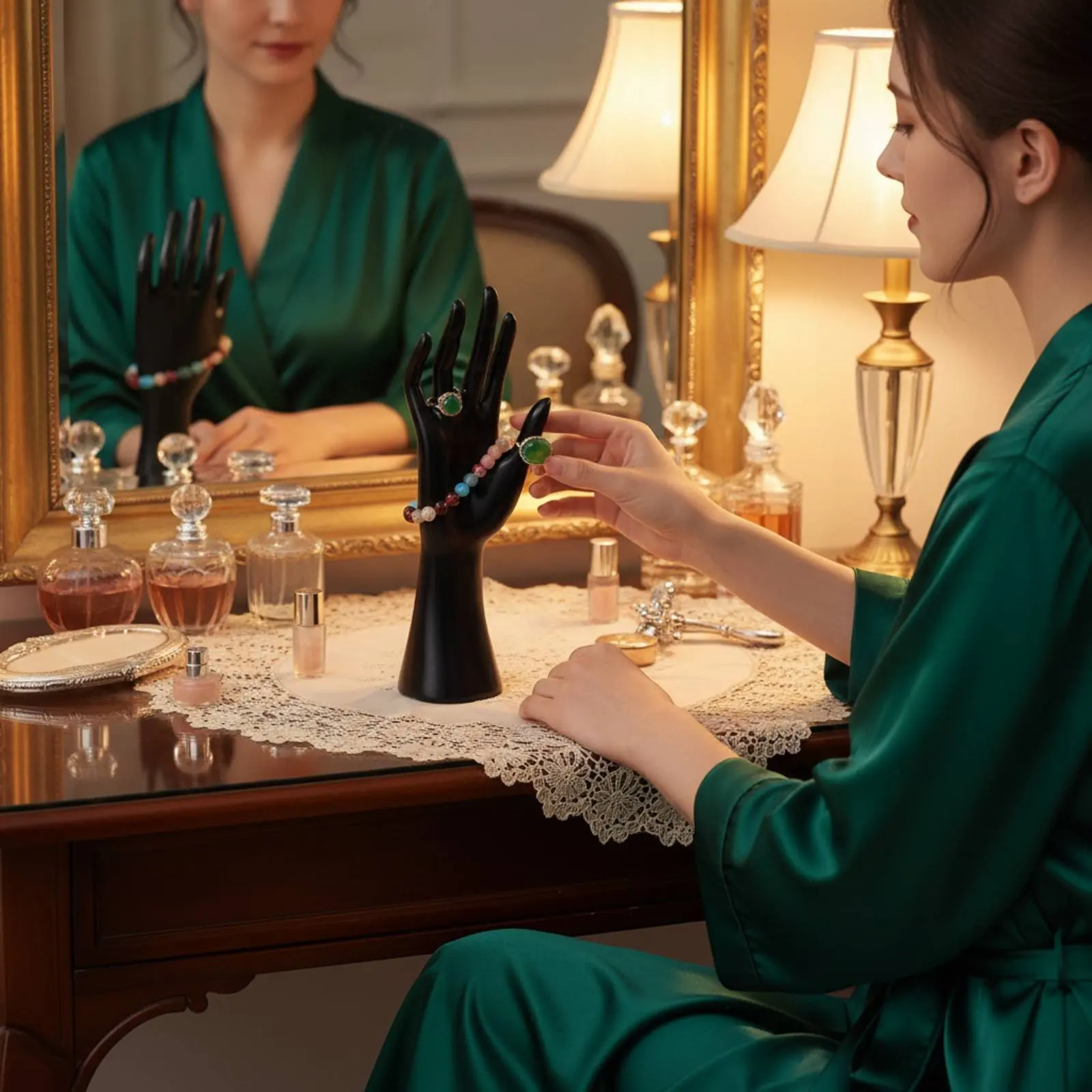 

Подставка для браслетов из смолы в форме руки, прочная, устойчивая, с цветостойкой основой, для туалетного столика