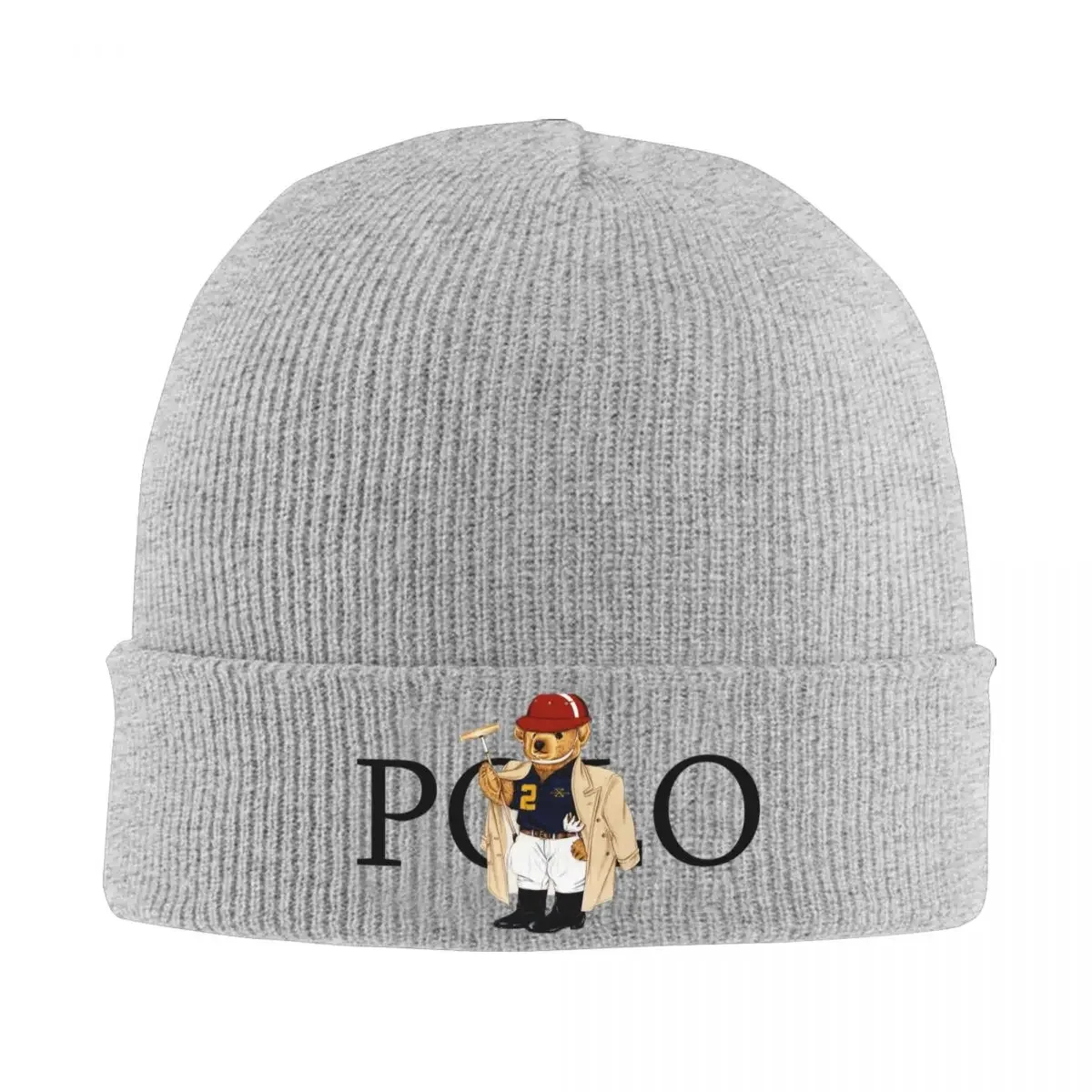 

Luxury Retro Bear Polos Merch Winter Knit Cuff Beanie For Women Men Knitted Caps Bonnet Knit Hat