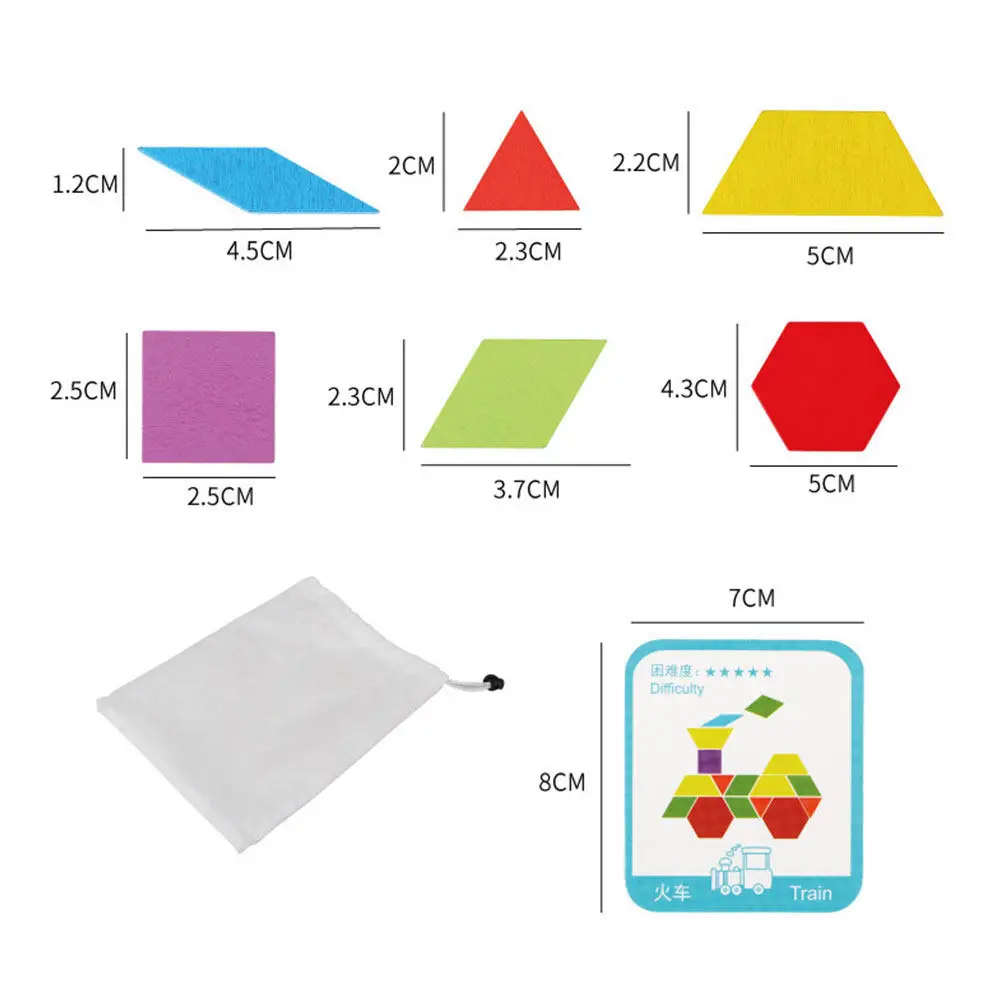 

155 Pieces Wooden Puzzle Geometric Shapes Educational Set for Kids Brain Development Color Differentiation Hand Skill Training