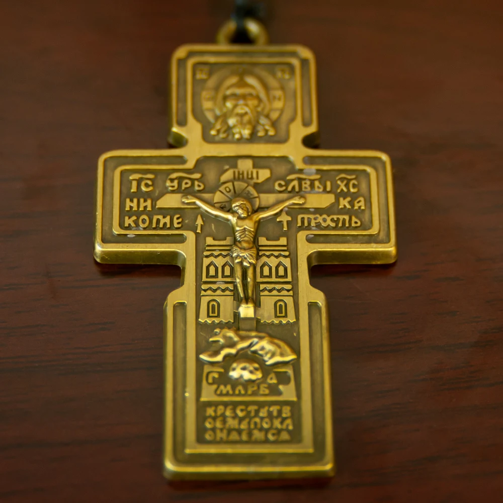HTISOK Holzperlen-Rosenkranz-Kreuz-Halskette für Orthodoxe Anhängerkette, Modischer Religiöser Schmuck – Detail 6