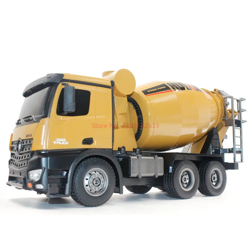 Huina 1:14 10ch Concrete Mixer Truck Remote Control Excavator 2.4g Wireless Remote Control Engineering Truck 1574 Toy Gifts