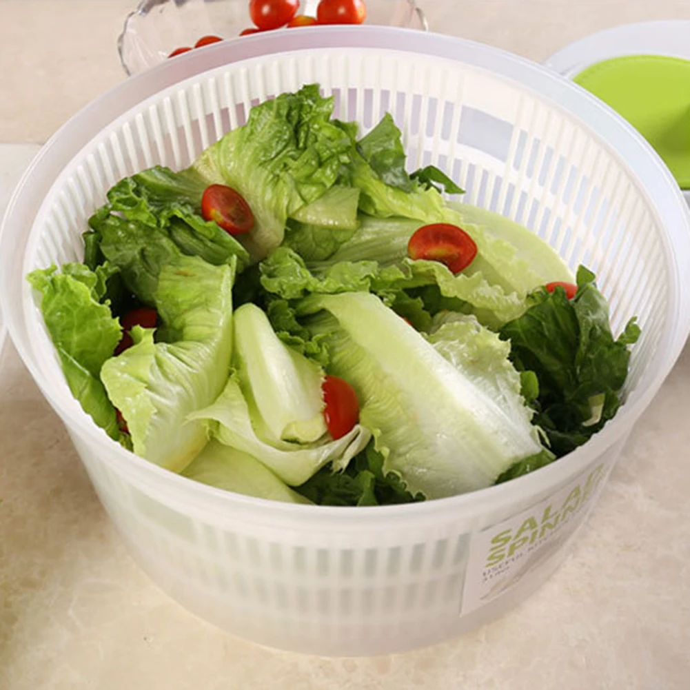 

3 L Large Salad Spinner Quick and Easy Multi-Use Vegetable Dryer Kitchen Gadget for Washing Cleaning & Drying Vegetables Fruits