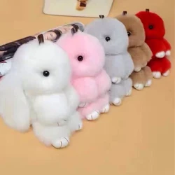 Kawaii Mini Rabbit Keychain Plush Ball Women's Bag Decoration Pendant Car Key Accessories Plush Doll Plush Toy Girl Gift