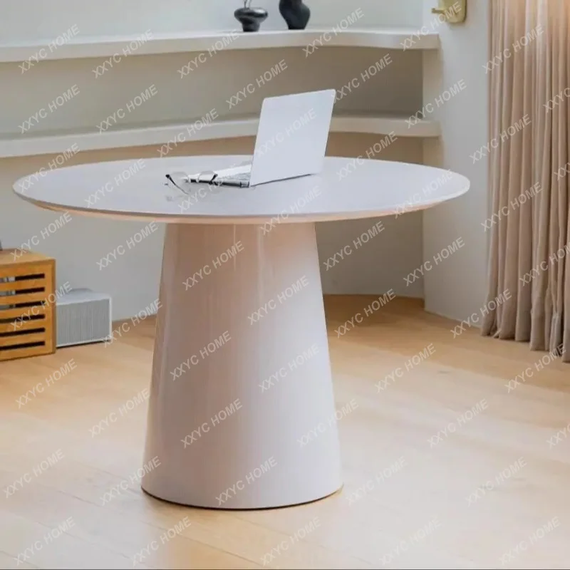 XXRound dining table design Solid wood yellow paint Home simple modern