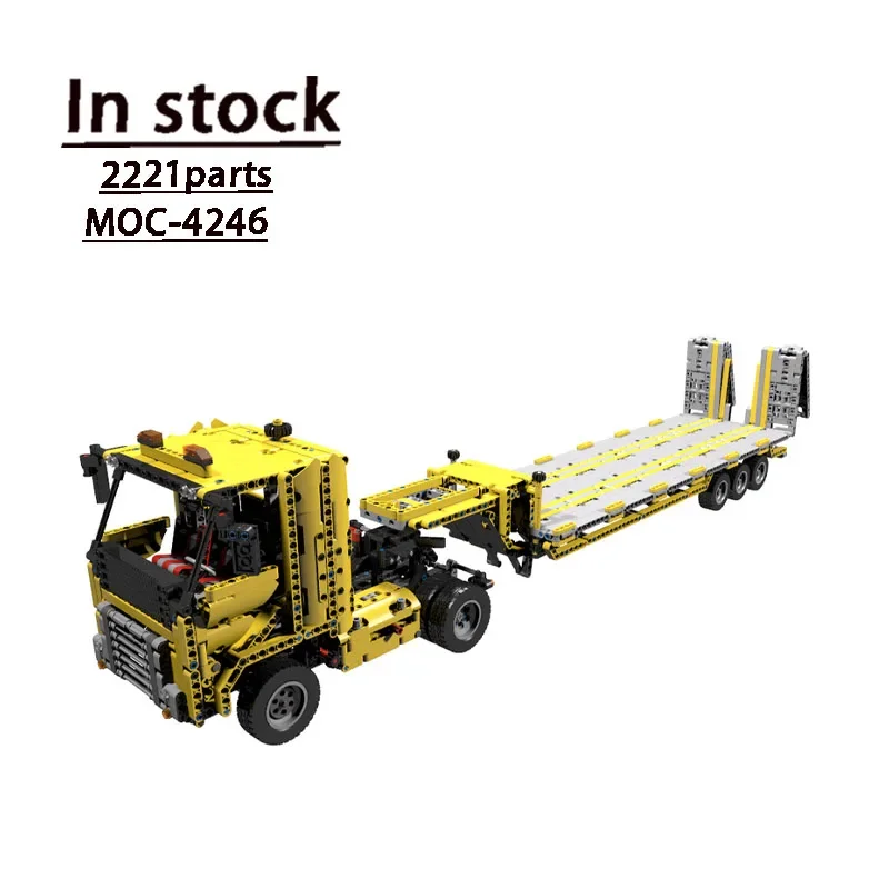 MOC-4246 Cargo Low Loader V2 Trailer Assembly Splicing Building Block Model MOC Creative Custom Kids Birthday Toy Gift