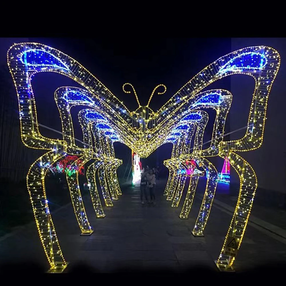 Customized 3D Theme Tunnel Light Christmas Decoration Led Lighting Arch Outdoor Decoration Motif Light