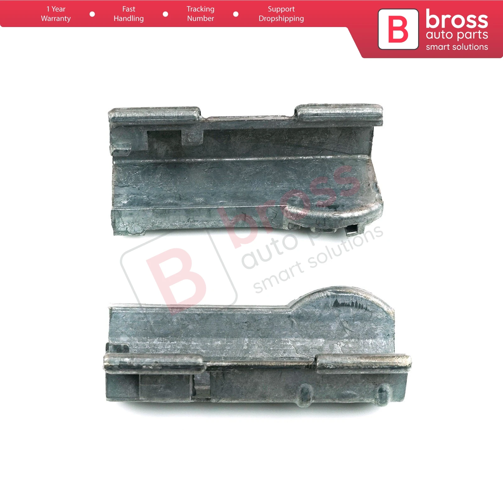 Bross Auto Parts BSR40-1 Panoramic Roof Sunroof Runner Slider Repair 2 Pcs Set Metal 54138408062 for BMW 5 E39 X3 E83 X5 E53 E70