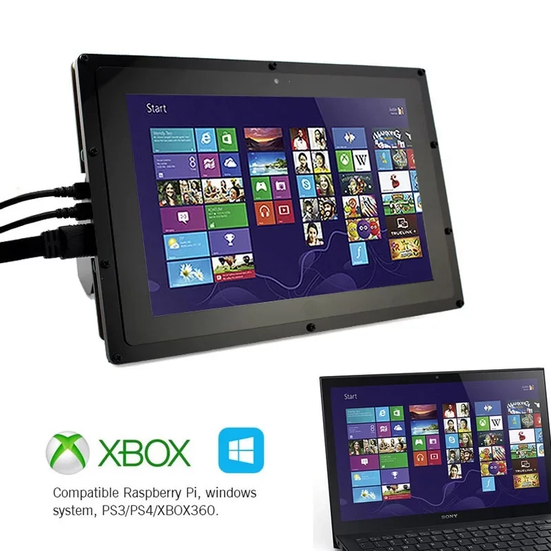Imagem -03 - Monitor Portátil 10.1 Ips Touchscreen 1280*800 Cor Pontos Capacitivo Touch Screen dc 5v Hdmi-compatível para Raspberry pi