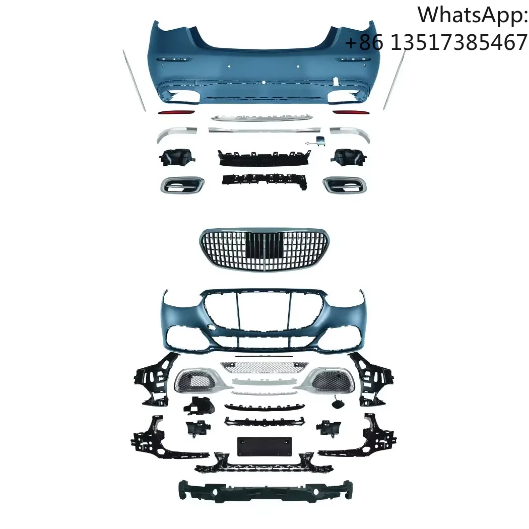 

New Perfect S-Class W223 2021+ High Quality Body Kit with Tow Hook Clip-on Bumper Upgrade to May-Bach Style