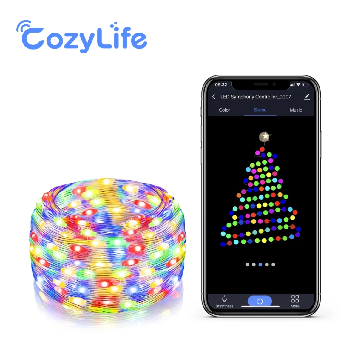 Outdoor RGB Fairy String Lights USB Powered & Bluetooth APP，Waterproof Smart Lighting for Bedroom Garden Party Indoor Decor