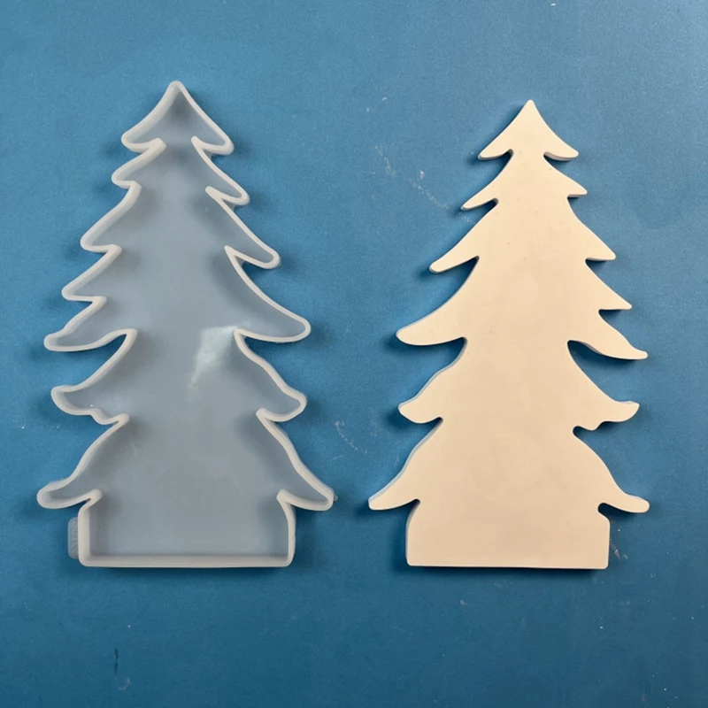 مجموعة قوالب من السيليكون لشجرة عيد الميلاد والمنزل ، صب من الجص الإسمنتي بنفسك ، ديكور مركب ، متين