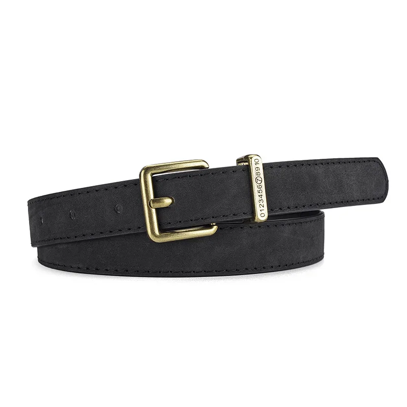 Damengürtel, modisch, Dornschließe, dünner Gürtel, echter Luxus, weicher Gürtel für Damen mit Cargohose, Jeans, Unisex-Gürtel, PU-Ledergürtel für Herren – Detail 9