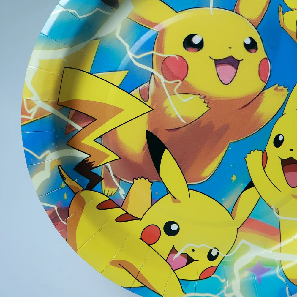 60 Stück Pokémon Tischgeschirr Pikachu Geburtstagsdekoration Einwegbecher Teller Servietten Alles Gute zum Geburtstag Babyparty-Zubehör Spielzeug – Detail 8