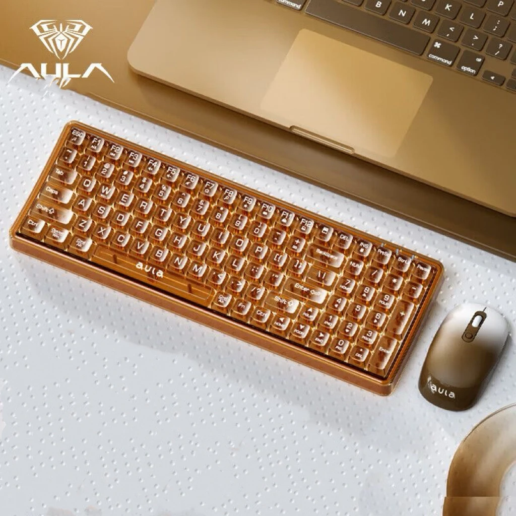 Беспроводная клавиатура и мышь AC210, прозрачный робот, киберспортивная игра, специальный офисный набор клавиатуры и мыши