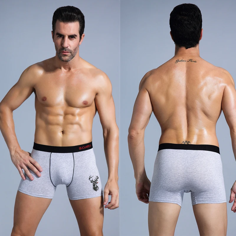 3-teiliges Set Baumwoll-Herrenunterhosen mit Weihnachtsdruck, Atmungsaktive Boxershorts, Dehnbare Herren-Unterwäsche der Marke BONITOS – Detail 8