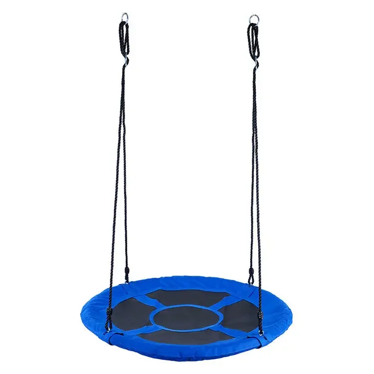 

Customizable Blue Oxford Net Round Hang Rope Swing，Courtyard Outdoor Casual Hammock Swing