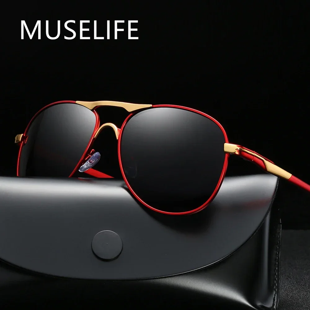 

Luxury Polarized Sunglasses Men Women Driving Fishing Retro Sun Glasses Brand Designer Male Metal Sunglasses For Man UV400