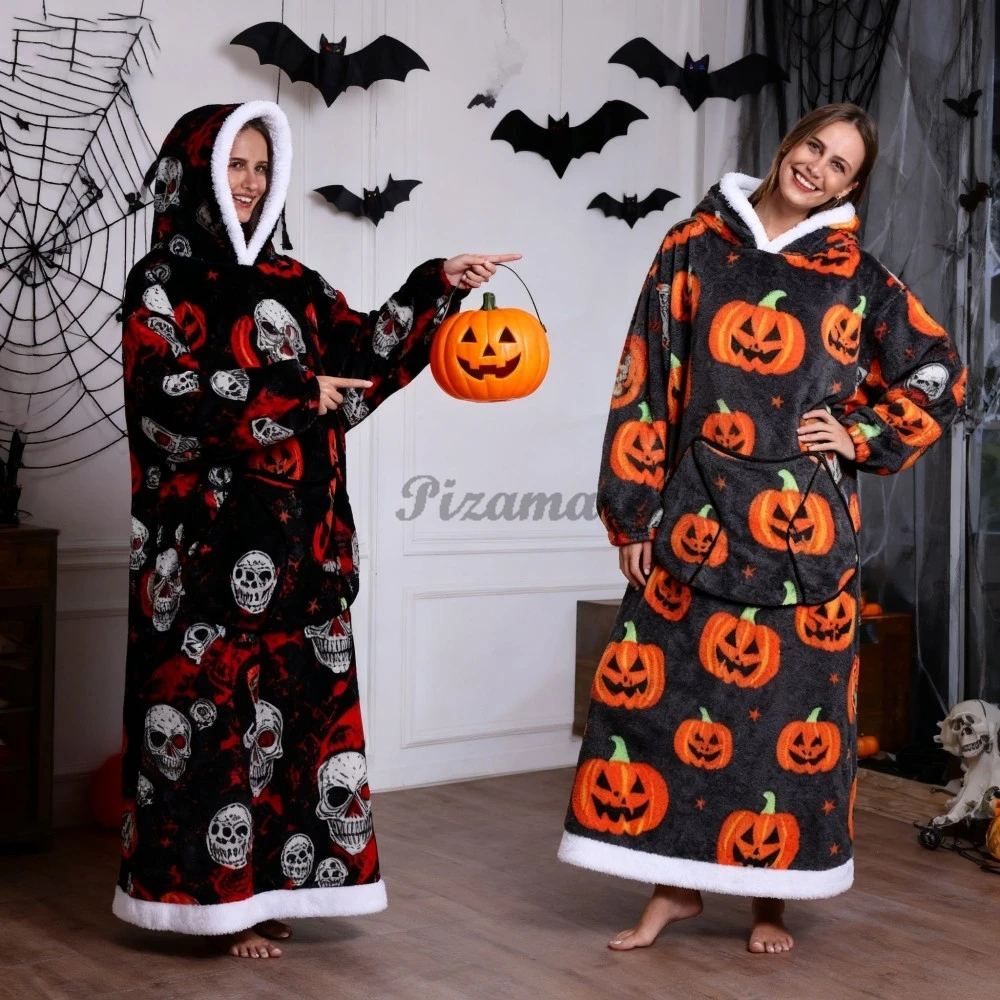 

Костюм для косплея на Хэллоуин, зимние теплые мужские и женские ночные рубашки для взрослых, рождественские носимые ТВ-одеяла, одежда для дома, халаты унисекс, халат