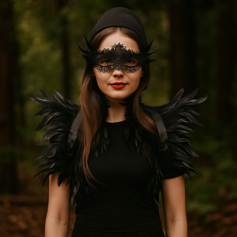 

Costume Luxury Feather Shawl Punk Halloween Adjustable Feather Shrug Shawl Gothic Retro Shoulder Fake Collar Women