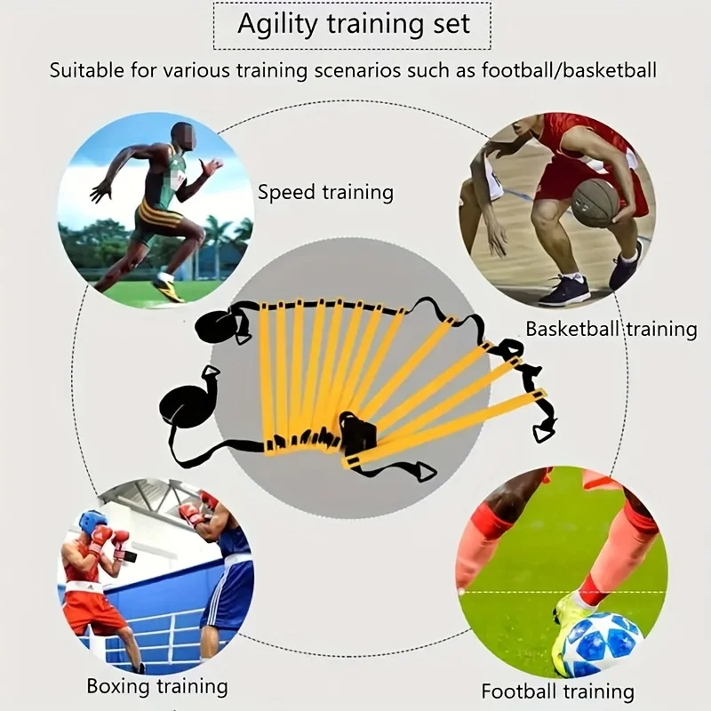 Soccer Training Agility Ladder Signs Discs Resistance Umbrella Spikes Soccer Training Obstacles Speed Awareness Training Ladder