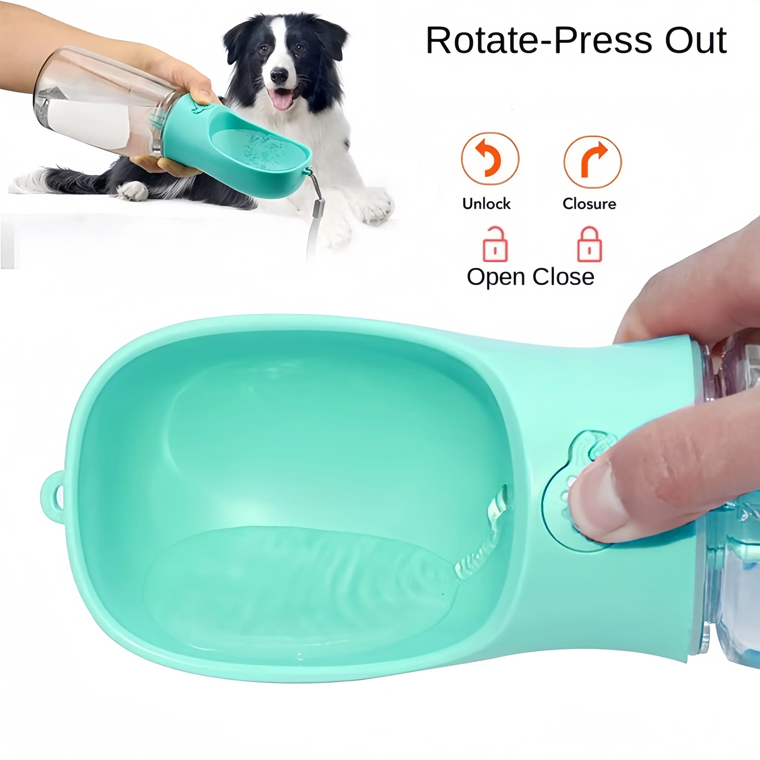 Pet Dog Water Bottle Portable Food Grade Material Dog Cat Travel Pet Water Cup Bottle with Food Dispenser Puppy Water Bottle