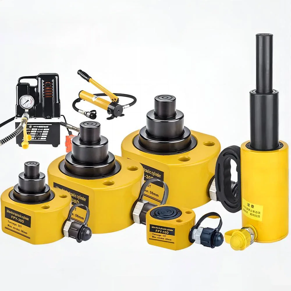 

10T-50T Hydraulic Ram Jack Multi-Section Stroke 24-65mm Hydraulic Cylinder Ultra-thin Multi-section Lifting Jack