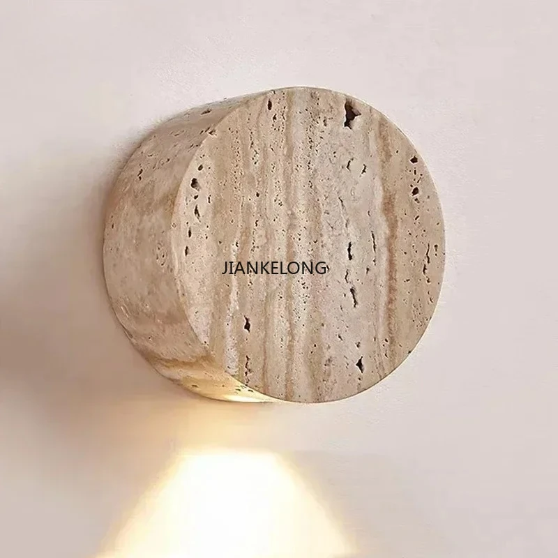 JKL Wabi-Sabi مصباح جداري أصفر من الحجر الطبيعي LED مصباح جداري لغرفة النوم بجانب السرير والممر ودرج المطعم #2