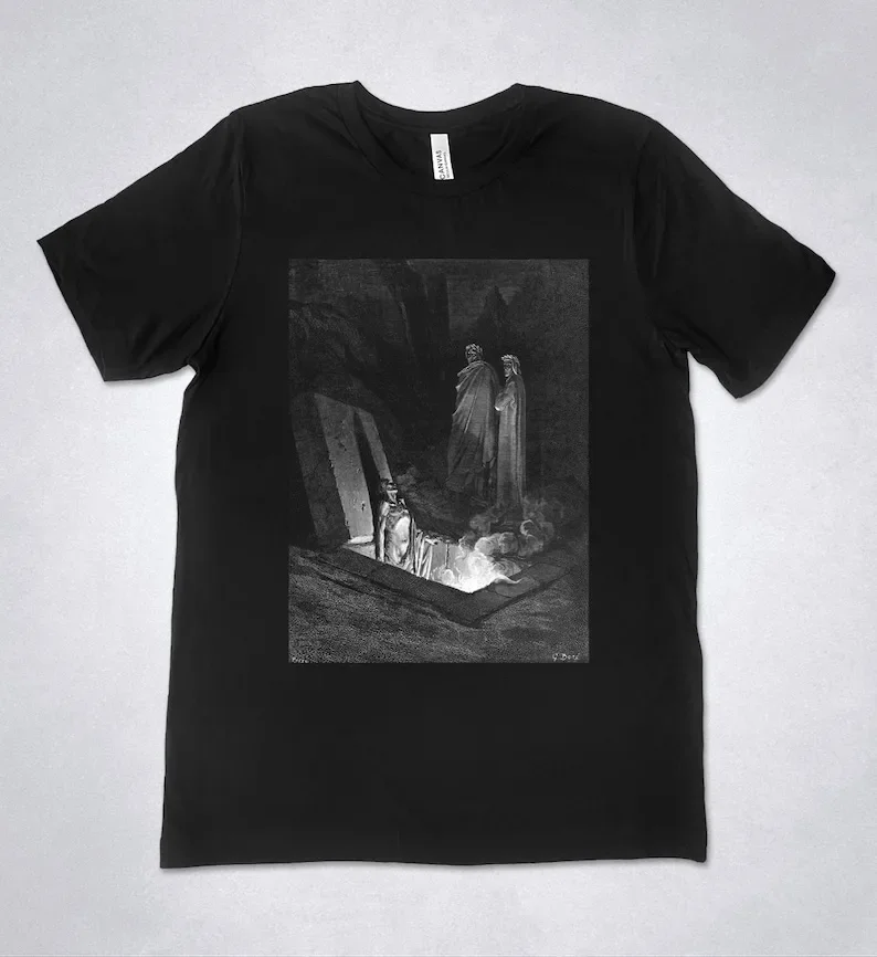 Gustave Dore t-shirt - The Divine Comedy - Inferno, Gustave Dore engraving, Dante Alighieri, Hell t-shirt