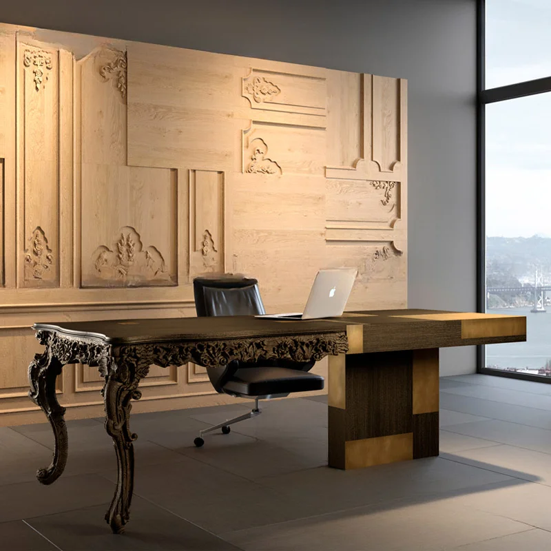 Personalized fashion creative desk family, American solid wood computer, ash wood boss medieval book