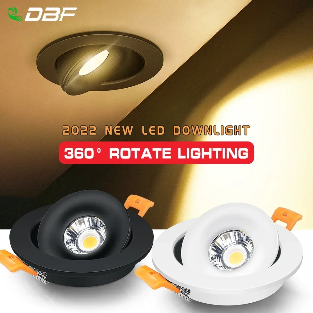 

[DBF]2022 New 360 Degrees Angle Adjustable 5W 7W 10W 12W 18W Ceiling Spot Lights Recessed Downlights For Home TV Background