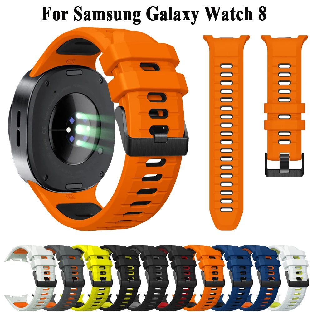 Pulseiras de silicone esportivas para Samsung Galaxy Watch 8 Classic, acessórios para smartwatch, pulseira para Galaxy Watch 8 40mm 44mm.
