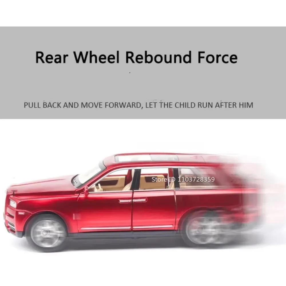 1:24 Auto Model Rolls-royce Cullinan Mansory Speelgoed Legering Diecast SUV Modellen Geluid Licht Deuren Geopend Pull Back voor kinderen Geschenken