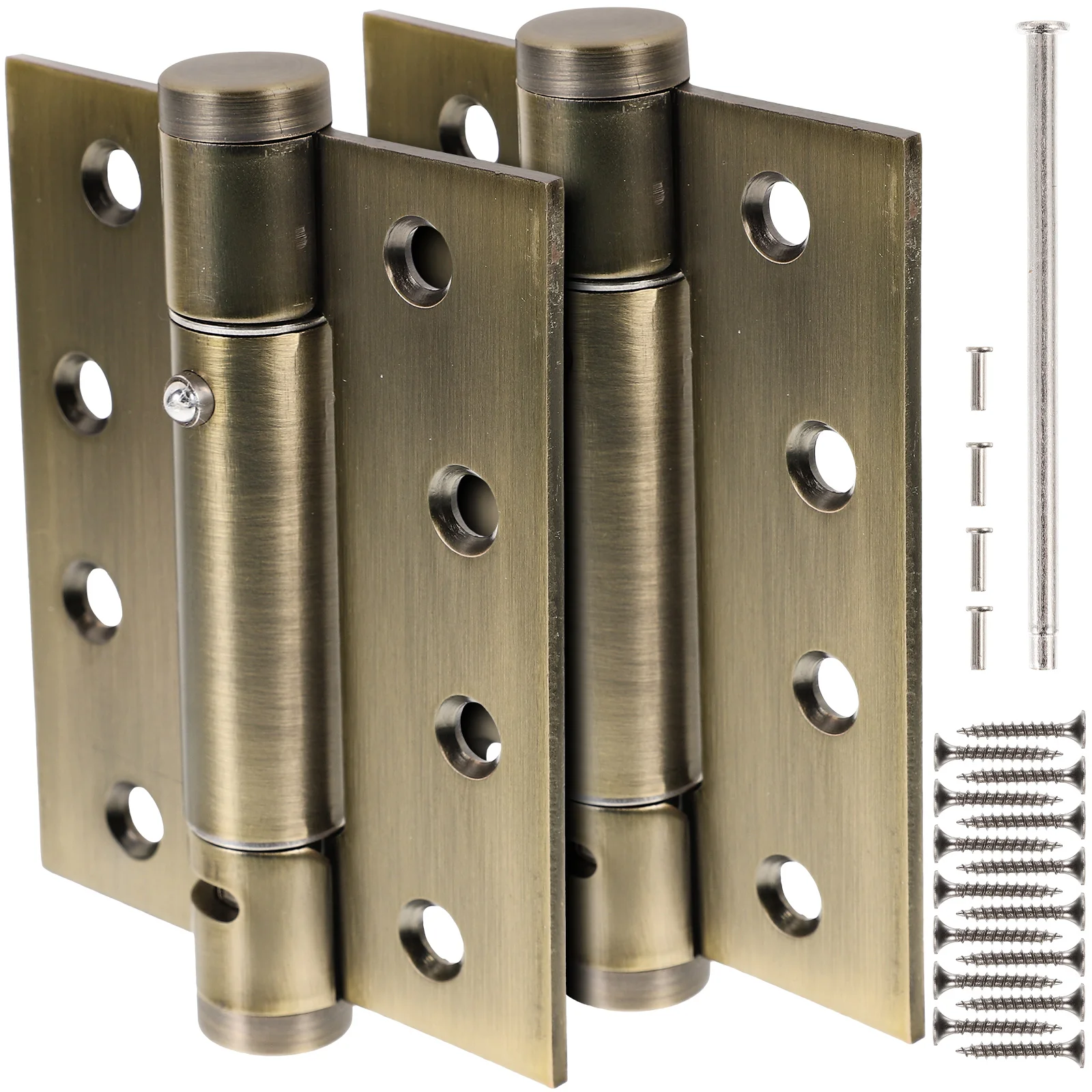 

2pcs Self Closing Door Heavy Duty Metal Hinges Garage Screen Spring Loaded Auto Close For Exterior Wood Door Durable Aluminum