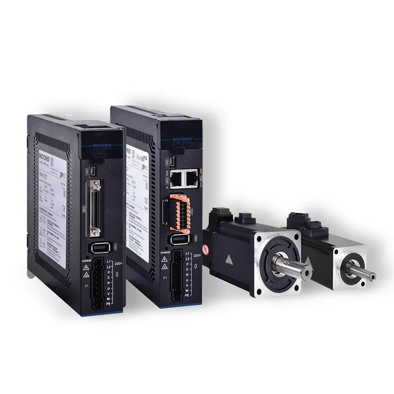 Motor Servo AC MOONS 2025 de 40mm 60mm 750w para AGV AMR CNC con Controlador Canopen EtherCAT RS485