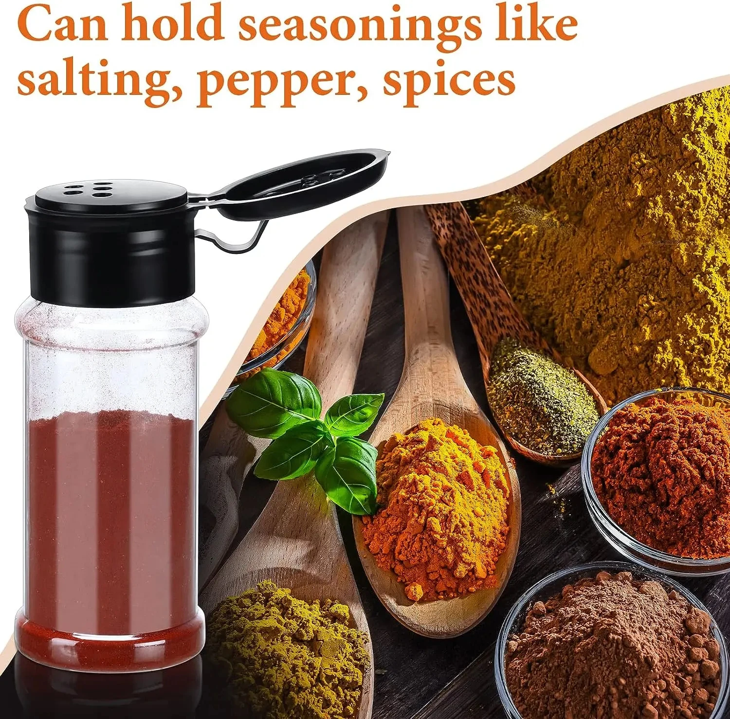 5-20pcs/set 100ml Plastic Spice Salt Pepper Shakers Seasoning Jar BBQ Condiment Vinegar Bottle Spice Can organizer kitchen Tools