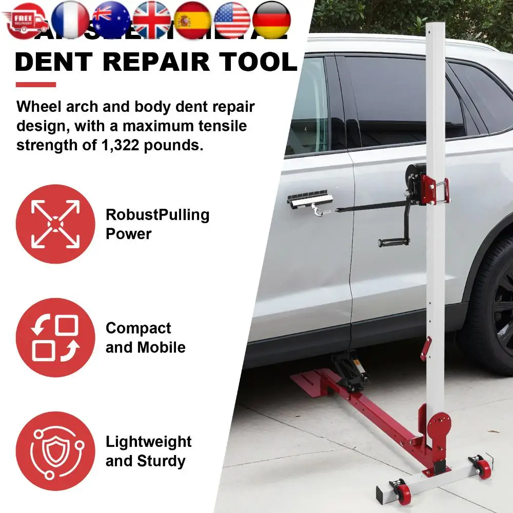 Car Dent Puller Tower Adjustable Sheet Metal Dent Pulling Kit 1322lbs Pulling Force Automobile Dent Remover with Nylon Casters
