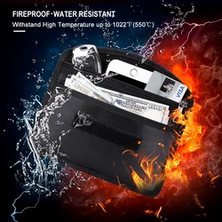 Portable Double Pockets Envelope Organizer Fiberglass Material Fireproof Cash Pouch For Office School Travel