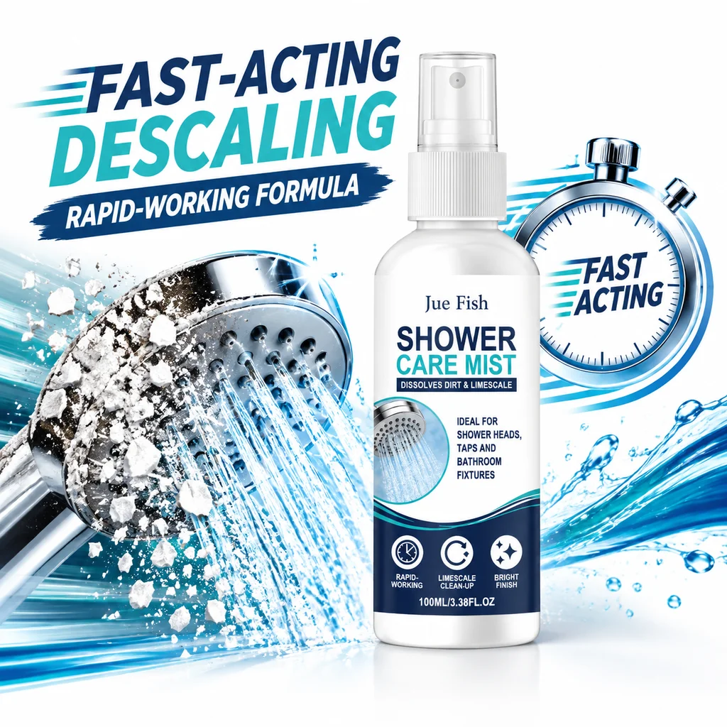 Shower Limescale Remover Spray Fast-Acting High-Efficiency Bathroom Descaling Mist for Faucet Handle Flower Shower Routine Care