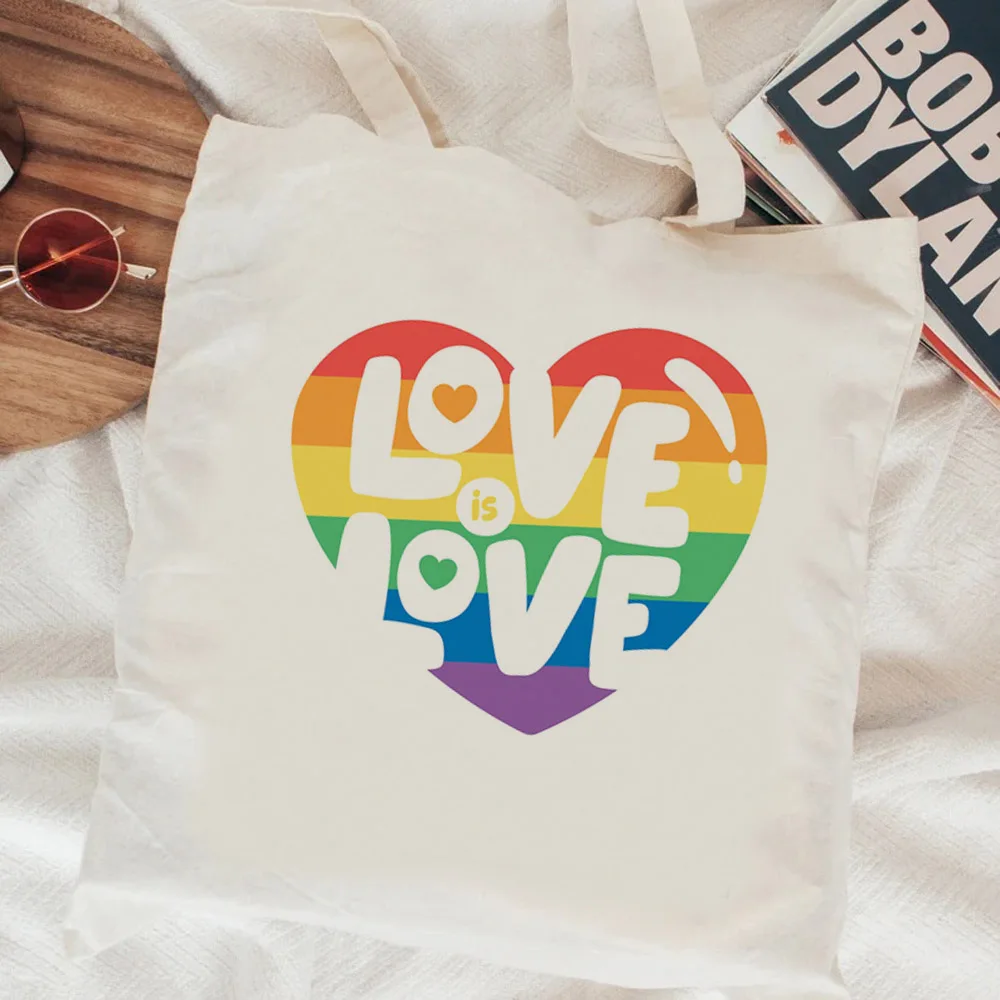 กระเป๋าช้อปปิ้ง LGBT กระเป๋าผ้าแคนวาส bolsas de Tela Eco กระเป๋า sacola สุทธิ Bolsa compra SAC Toile