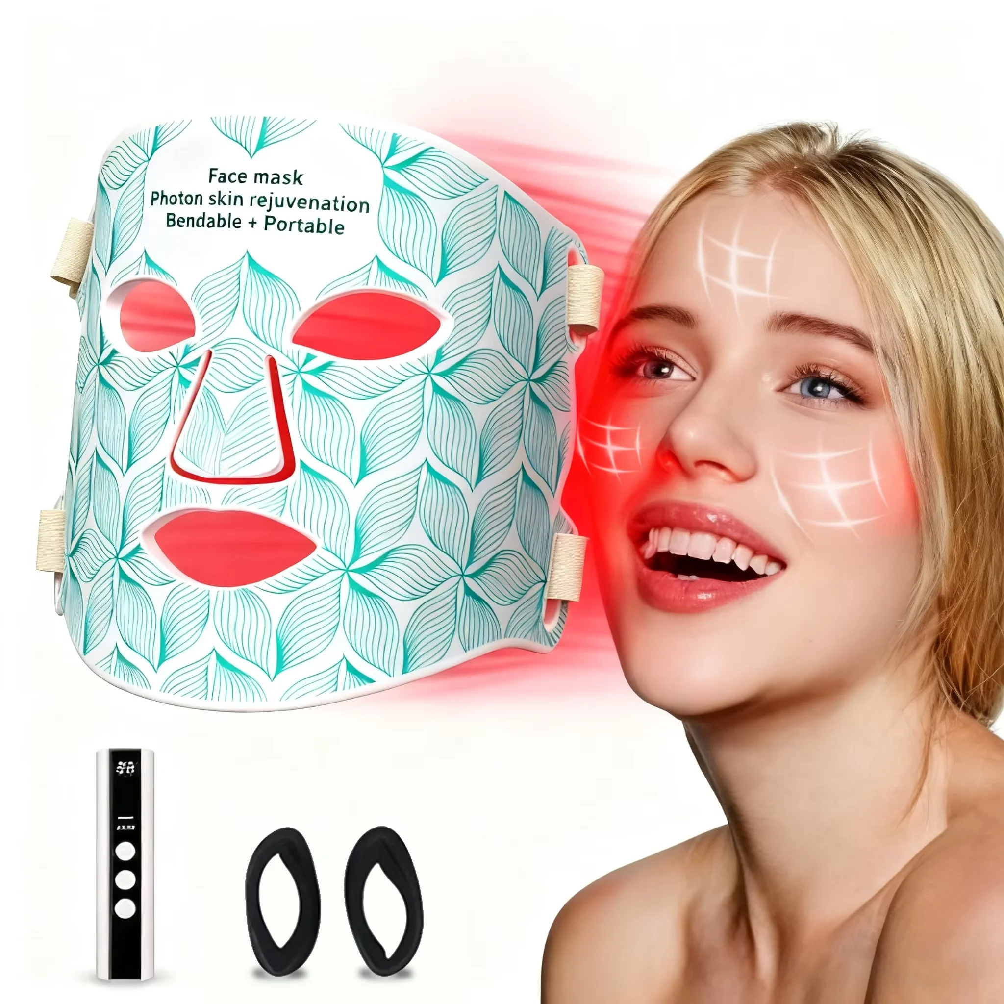 LED-Gesichtsmaske Lichttherapie Tragbar 8 Farben Nahinfrarot Rotlichttherapie für Frauen - Mutter, Schwester, Freundin und Ehefrau