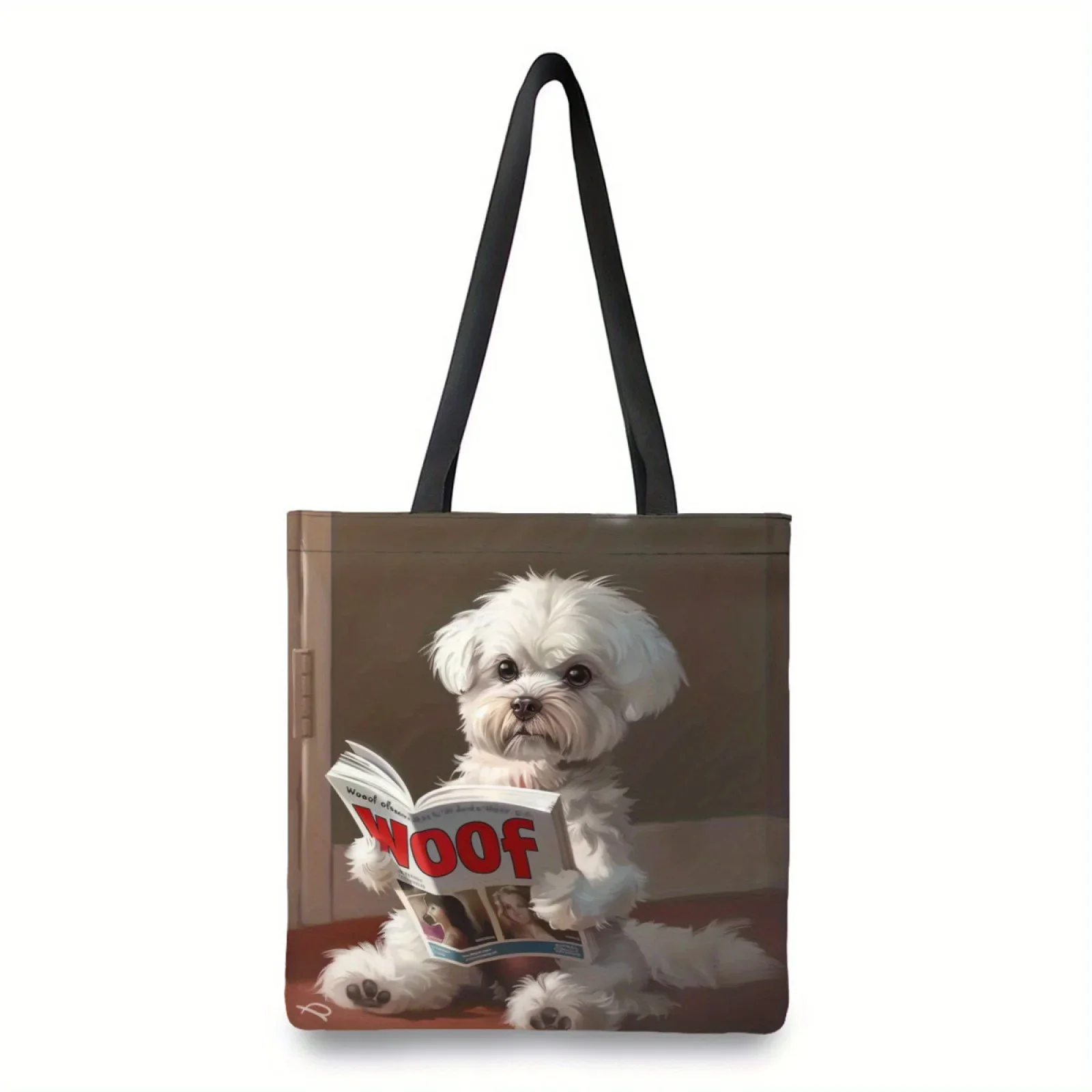 Shopping Bags Canvas Printing Large High Quality Reusable Travel Handbag Humorous Pattern Shoulder Pouch