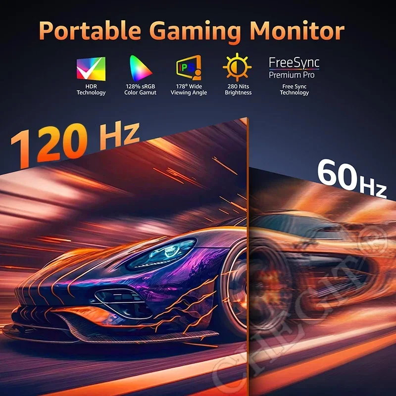 15,6/18,5'' Tragbarer Monitor 1080P HDR 16:9 Computer-Gaming-Display 100 Hz 100 % sRGB IPS für Mac Laptop PC Switch Xbox PS4/5 Xbox